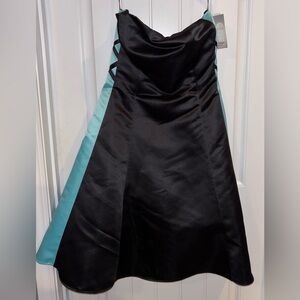 Jessica McClintock Black Satin Cocktail Dress